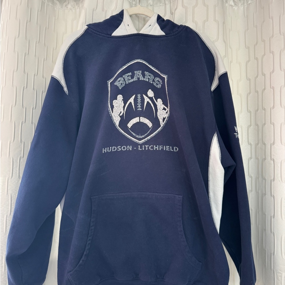 Men's Navy Blue Bears Hoodie- Size XL